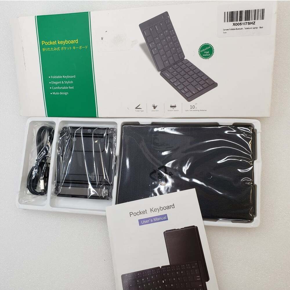 Samsers Foldable Bluetooth Keyboard Tablet and Laptop Black Pocket Keyboard